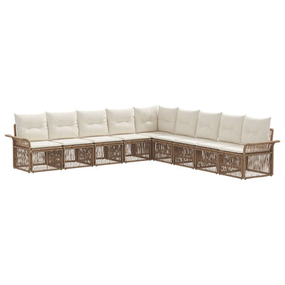 Set Divano da Giardino 9 pcs Beige polyrattan | homemem39