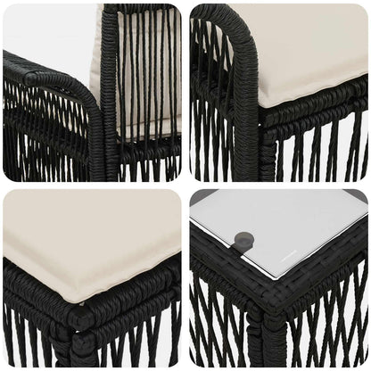 Set Divano da Giardino 10 pcs Nero polyrattan | homemem39