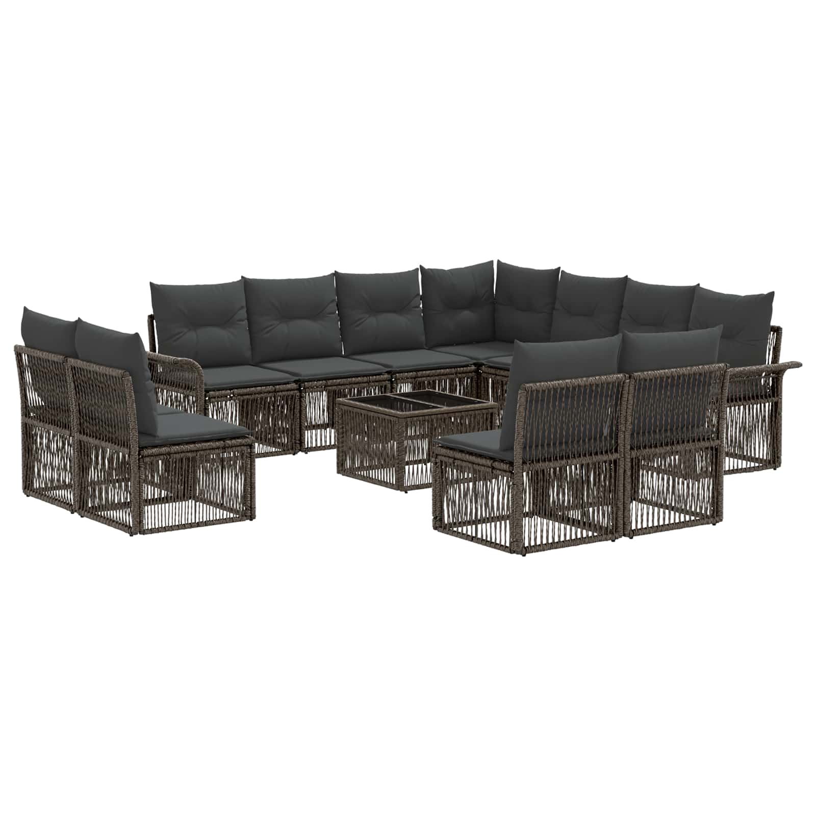 Set Divano da Giardino 12 pcs Grigio polyrattan | homemem39