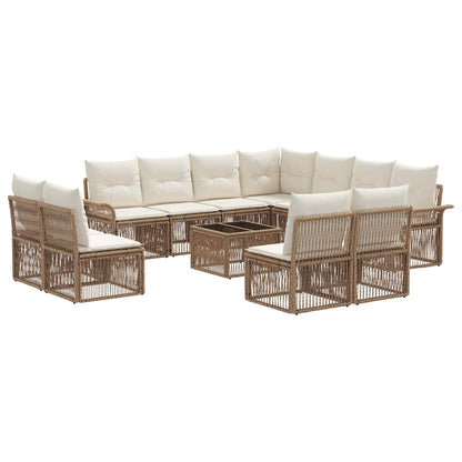Set Divano da Giardino 12 pcs Beige polyrattan | homemem39