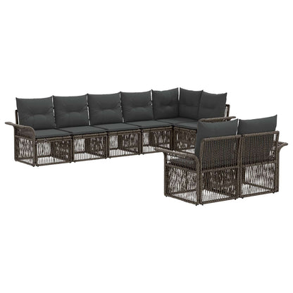 Set Divano da Giardino 8 pcs Grigio polyrattan | homemem39