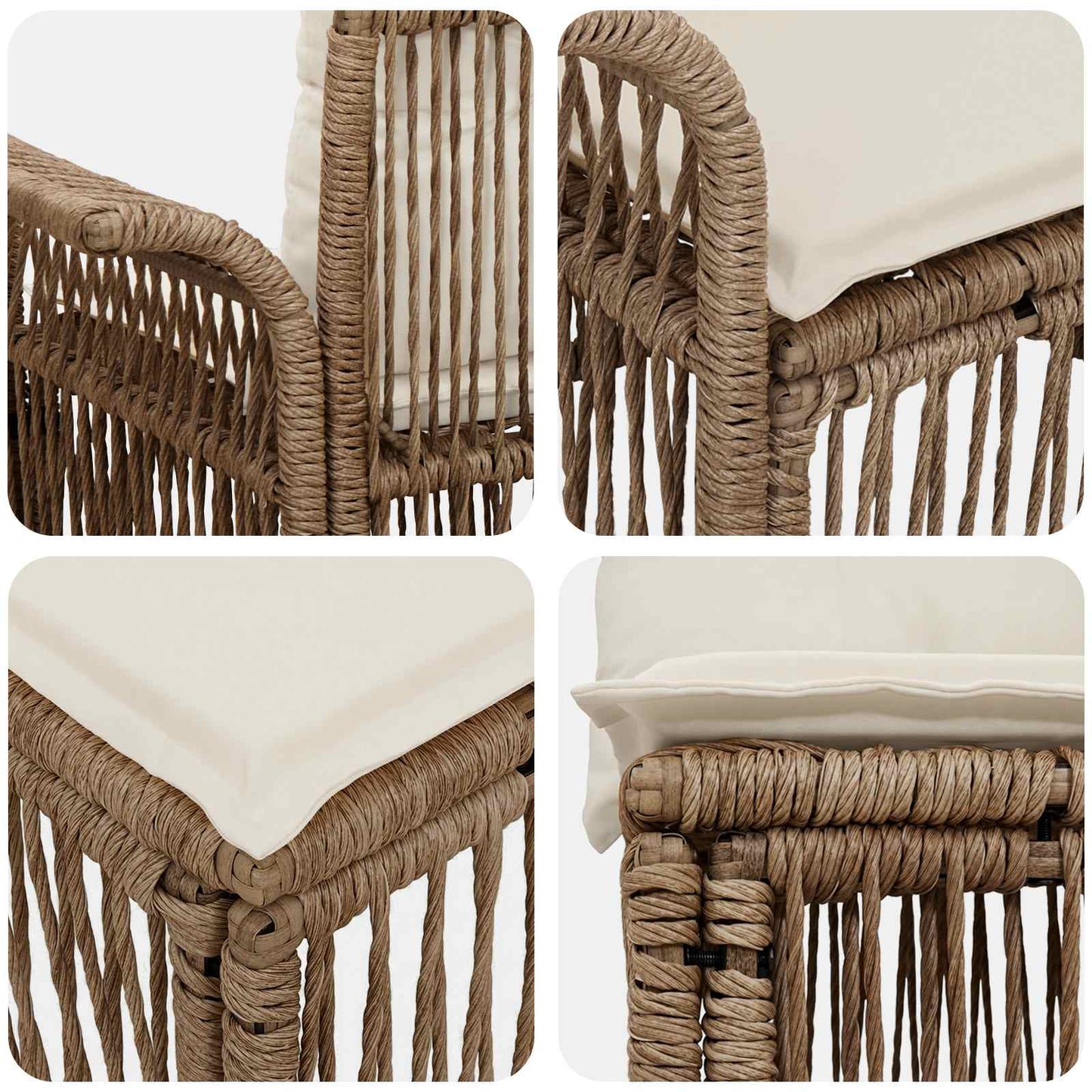 Set Divano da Giardino 8 pcs Beige polyrattan | homemem39