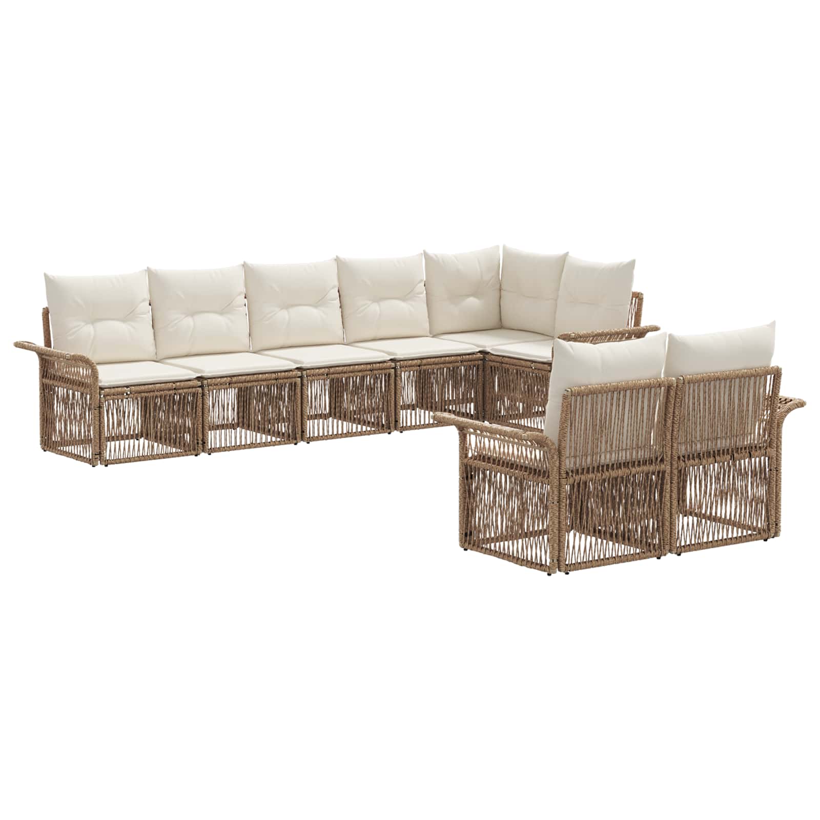 Set Divano da Giardino 8 pcs Beige polyrattan | homemem39