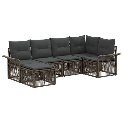 Set Divano da Giardino 6 pcs Grigio polyrattan | homemem39