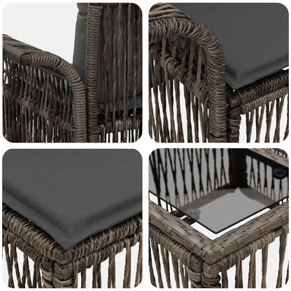 Set Divano da Giardino 8 pcs Grigio polyrattan | homemem39