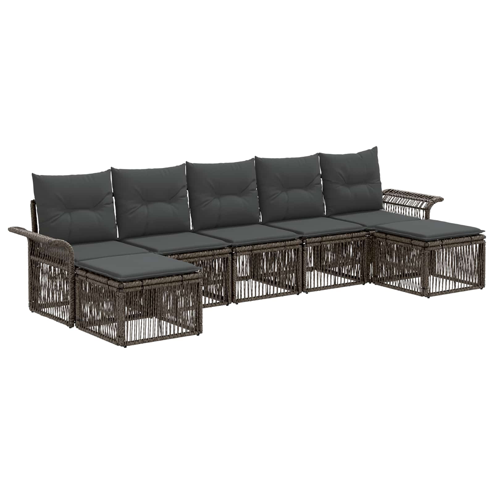 Set Divano da Giardino 7 pcs Grigio polyrattan | homemem39