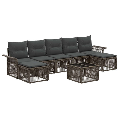 Set Divano da Giardino 8 pcs Grigio polyrattan | homemem39
