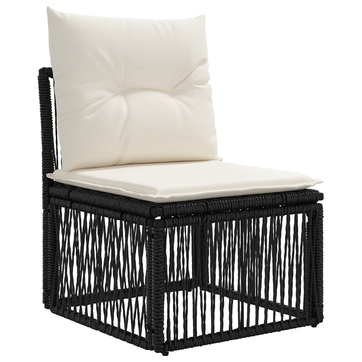 Set Divano da Giardino 6 pz 6-Numero di posti Nero polyrattan | homemem39