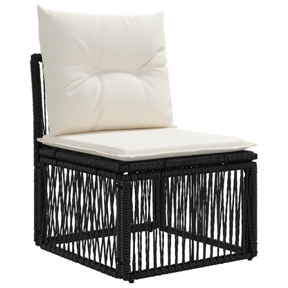 Set Divano da Giardino 6 pz 6-Numero di posti Nero polyrattan | homemem39