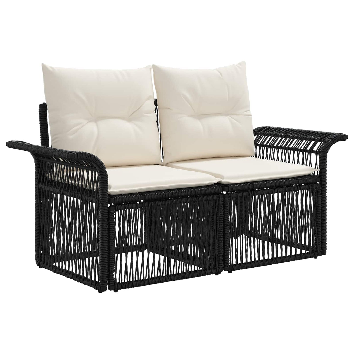 Set Divano da Giardino 6 pz 6-Numero di posti Nero polyrattan | homemem39