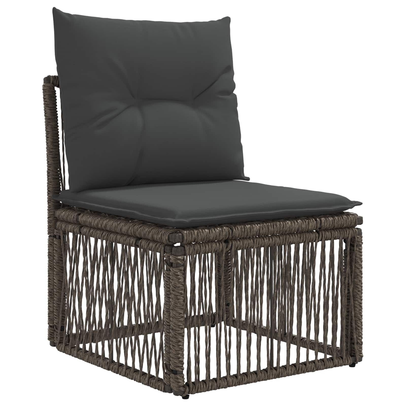 Set Divano da Giardino 6 pz 6-Numero di posti Grigio polyrattan | homemem39