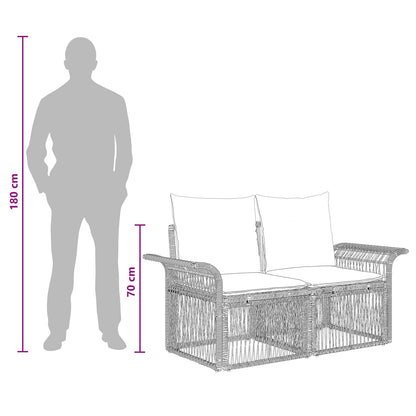 Set Divano da Giardino 6 pz 6-Numero di posti Grigio polyrattan | homemem39