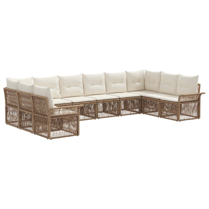Set Divano da Giardino 10 pcs Beige polyrattan | homemem39