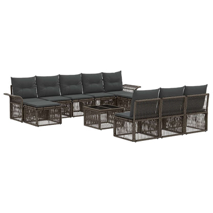 Set Divano da Giardino 11 pcs Grigio polyrattan | homemem39