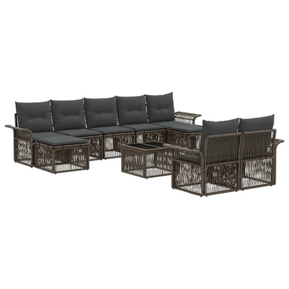 Set Divano da Giardino 10 pcs Grigio polyrattan | homemem39
