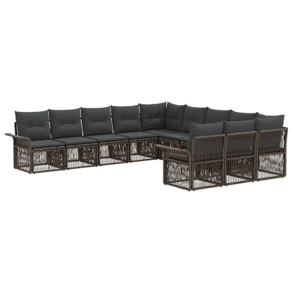 Set Divano da Giardino 11 pcs Grigio polyrattan | homemem39