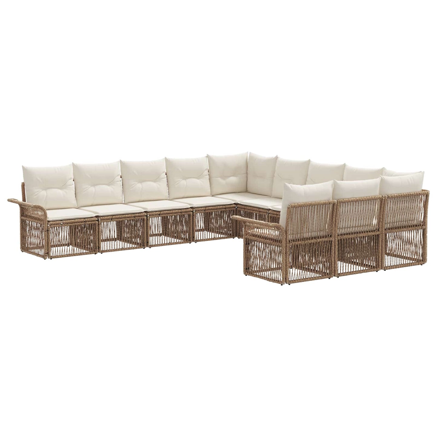 Set Divano da Giardino 11 pcs Beige polyrattan | homemem39