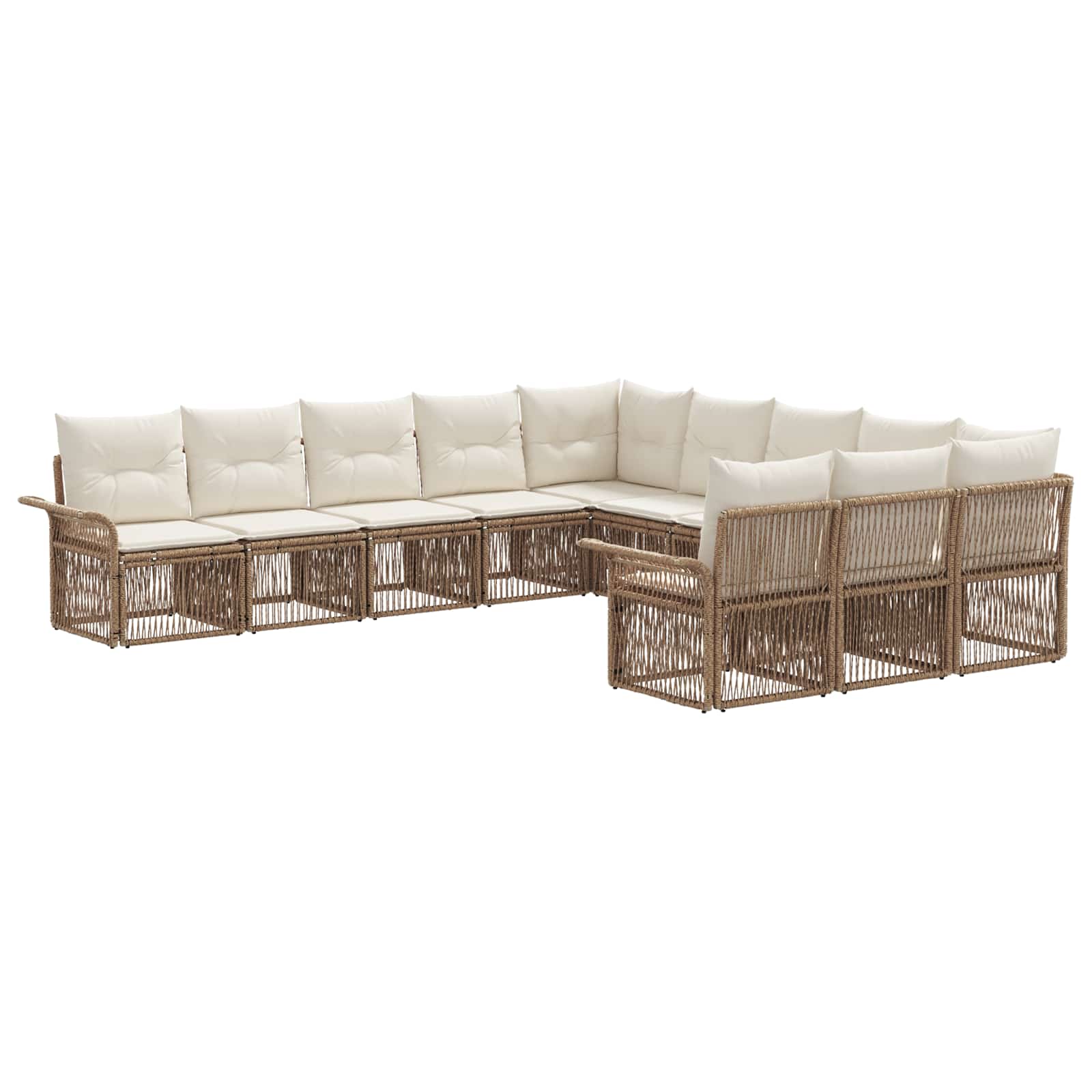 Set Divano da Giardino 11 pcs Beige polyrattan | homemem39