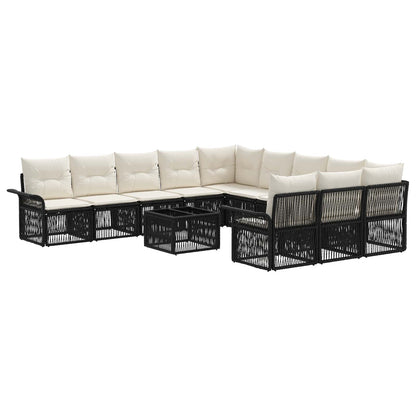 Set Divano da Giardino 12 pcs Nero polyrattan | homemem39