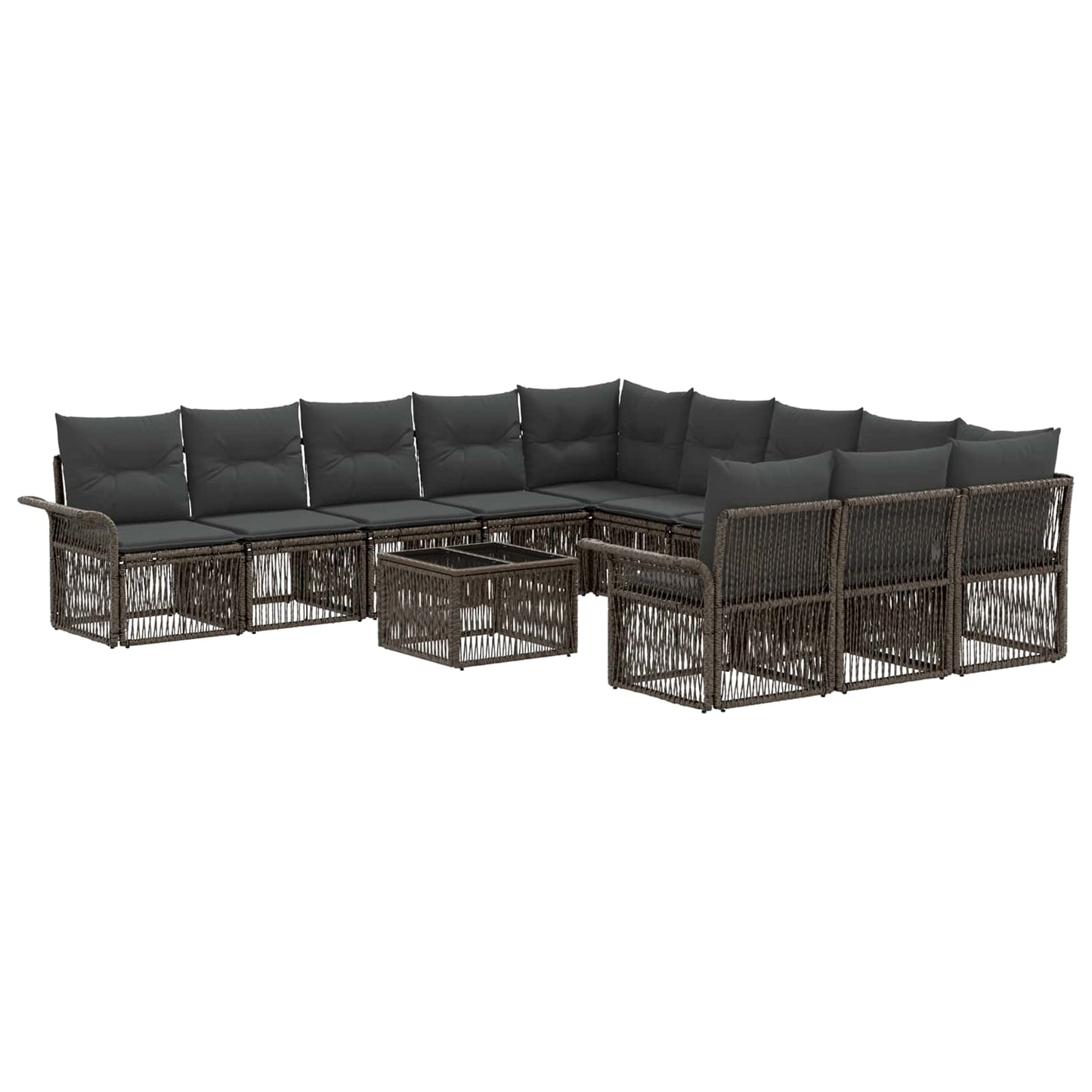 Set Divano da Giardino 12 pcs Grigio polyrattan | homemem39