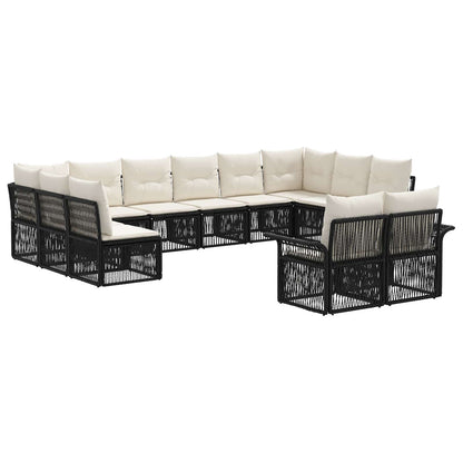 Set Divano da Giardino 12 pcs Nero polyrattan | homemem39