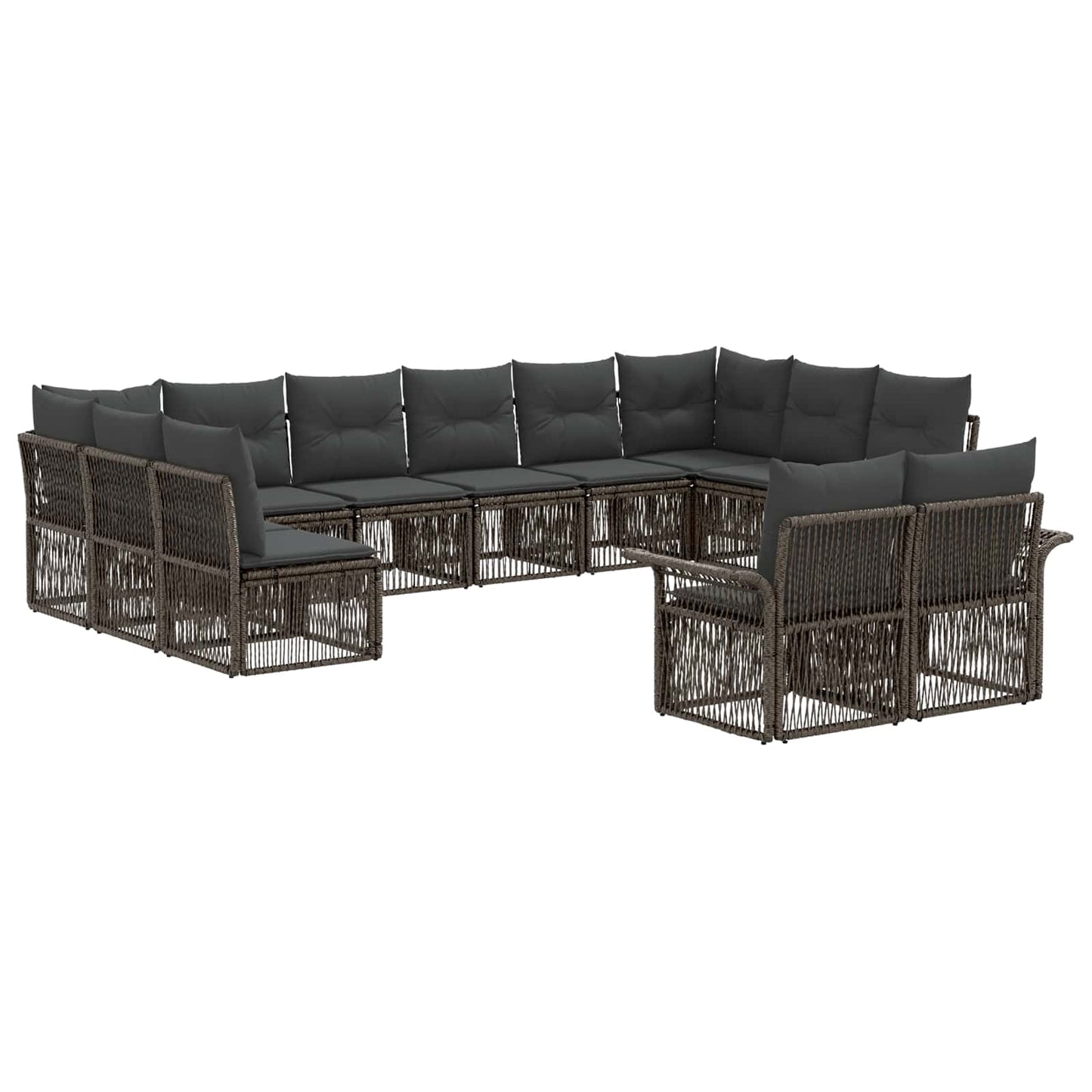 Set Divano da Giardino 12 pcs Grigio polyrattan | homemem39