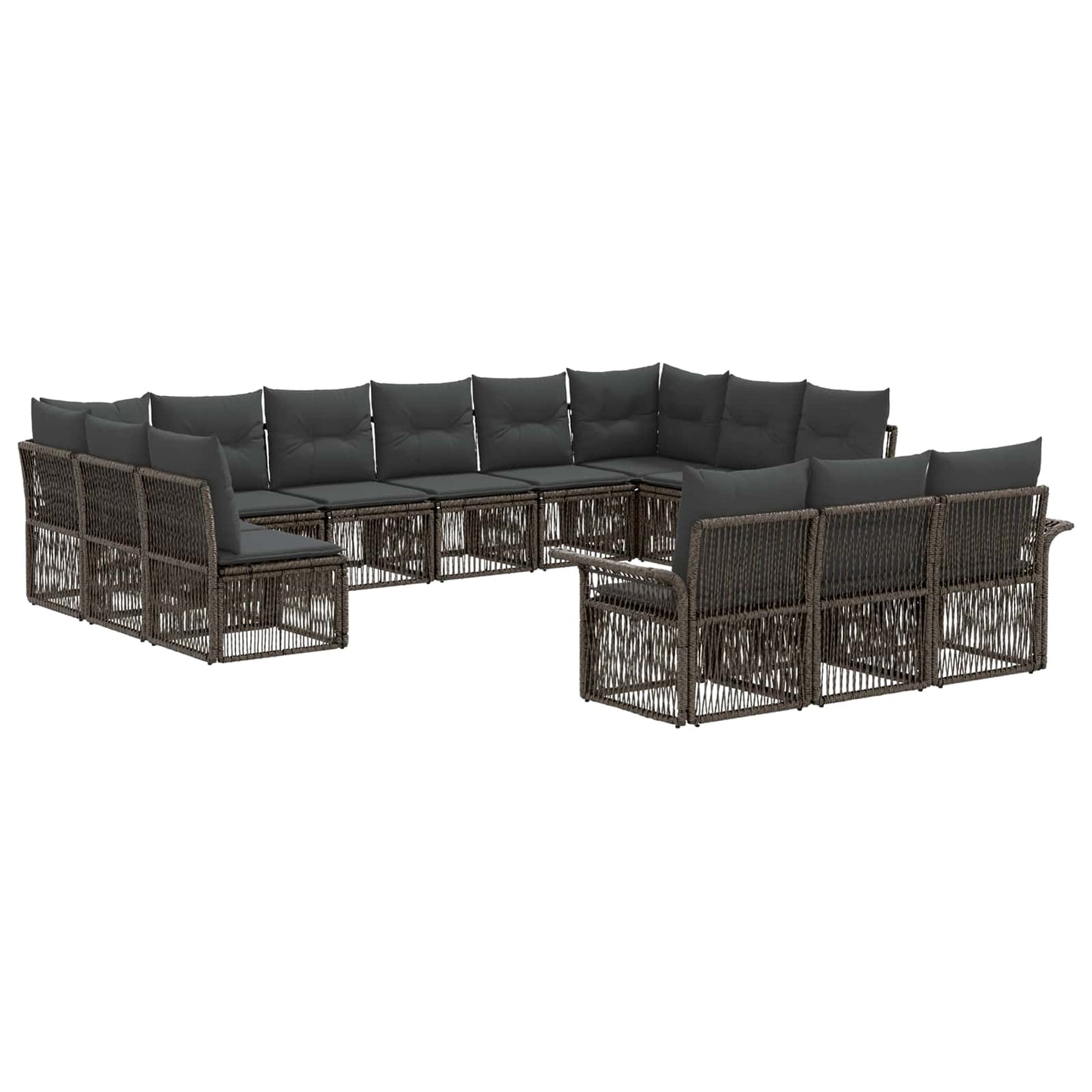 Set Divano da Giardino 13 pcs Grigio polyrattan | homemem39