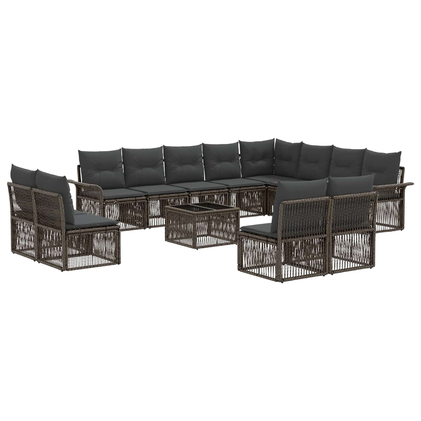 Set Divano da Giardino 13 pcs Grigio polyrattan | homemem39