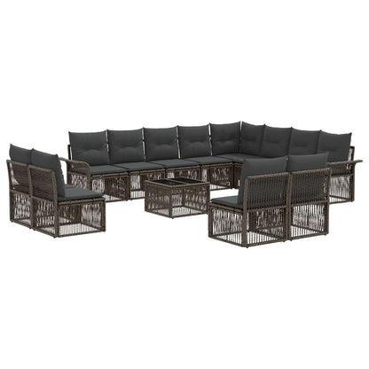 Set Divano da Giardino 13 pcs Grigio polyrattan | homemem39