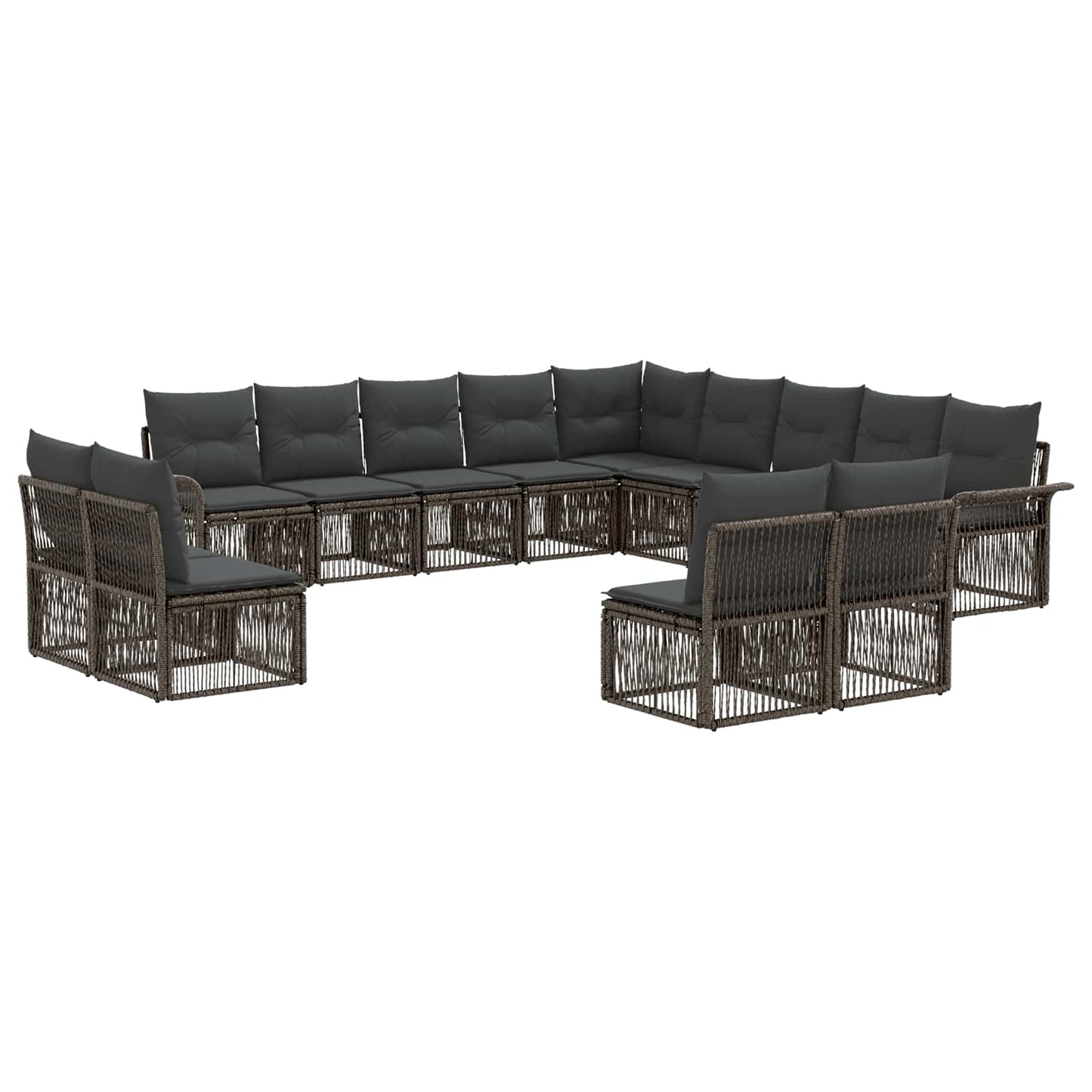 Set Divano da Giardino 13 pcs Grigio polyrattan | homemem39