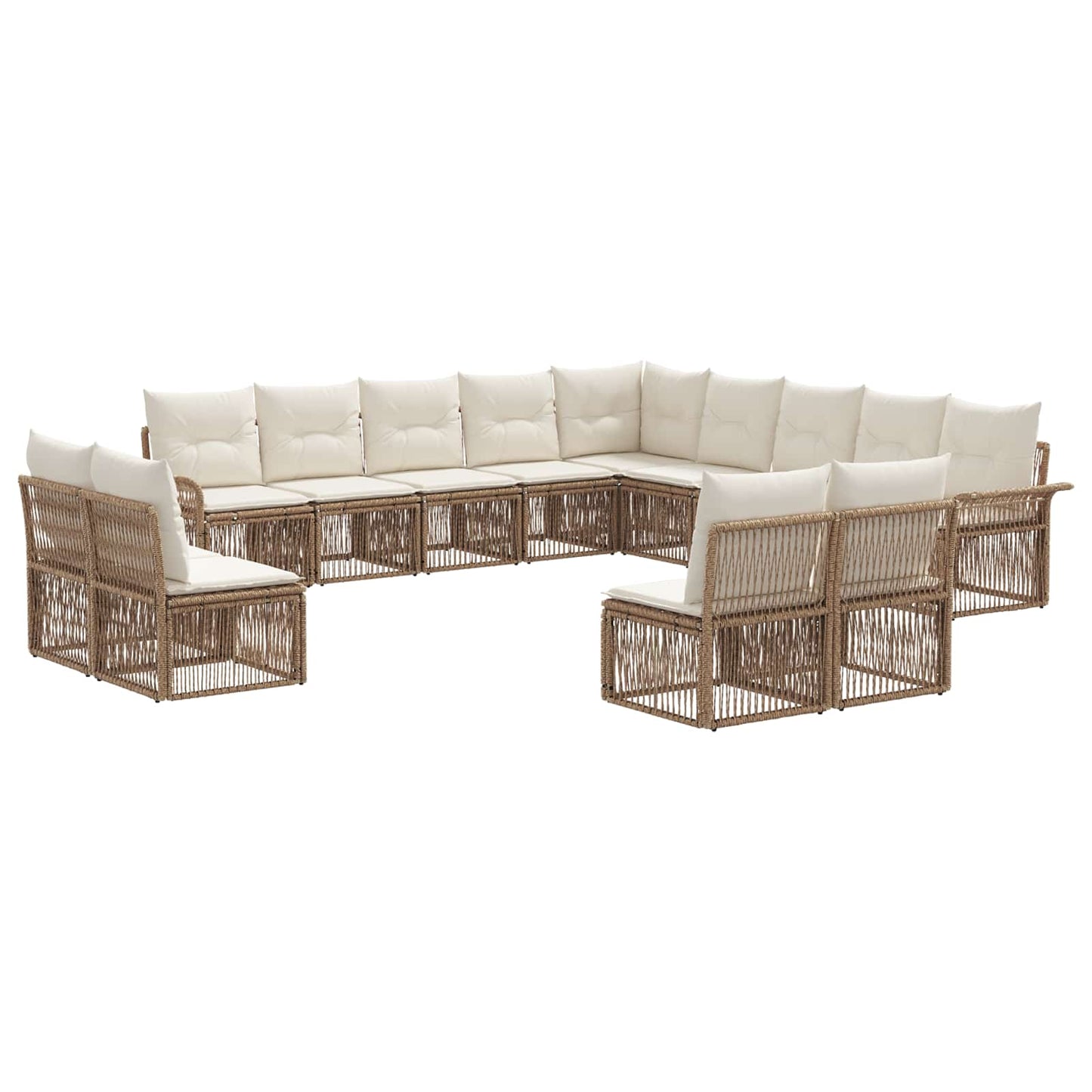 Set Divano da Giardino 13 pcs Beige polyrattan | homemem39