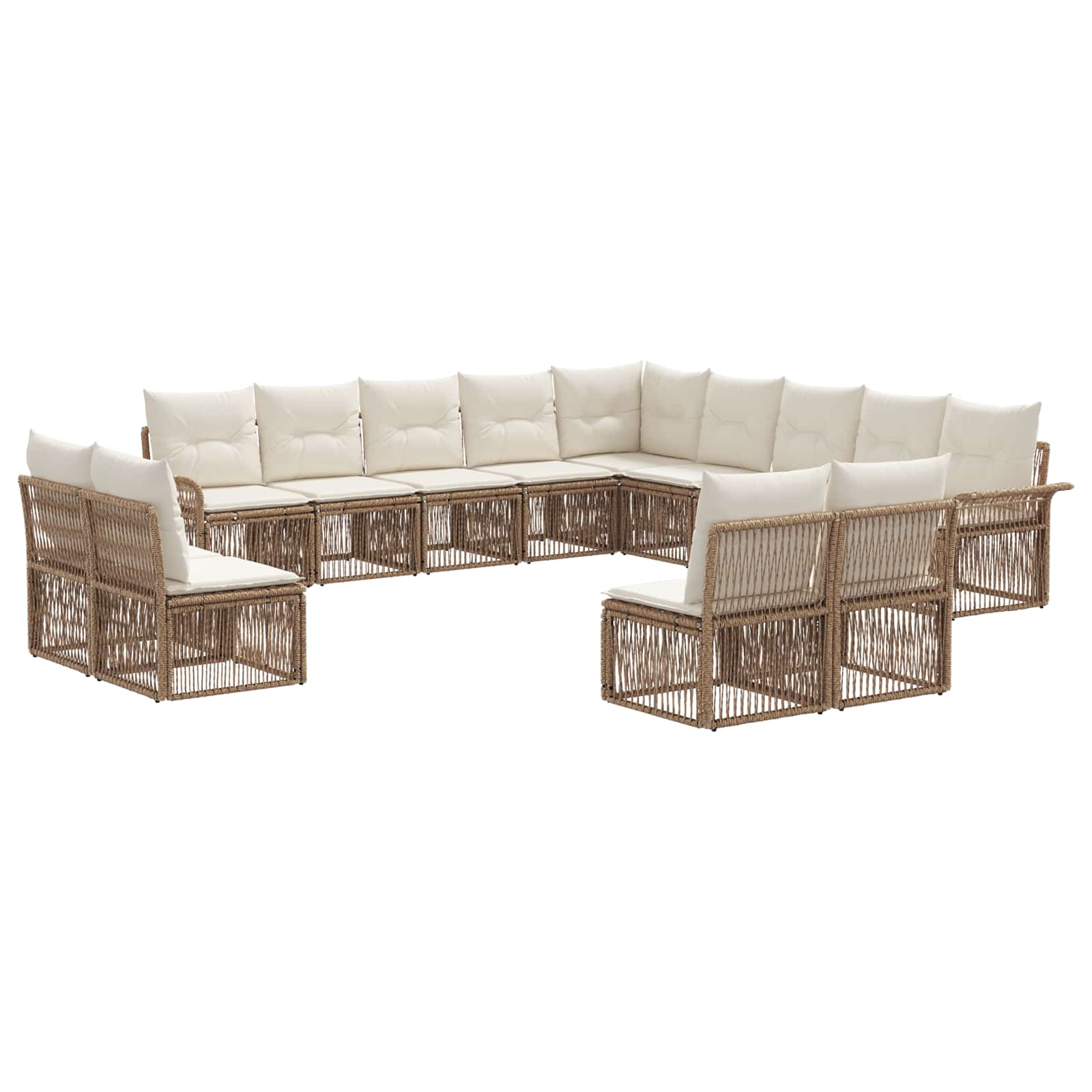 Set Divano da Giardino 13 pcs Beige polyrattan | homemem39