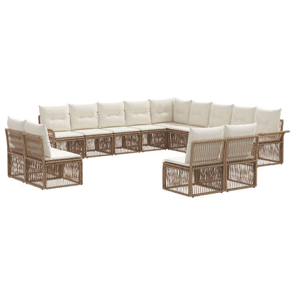 Set Divano da Giardino 13 pcs Beige polyrattan | homemem39