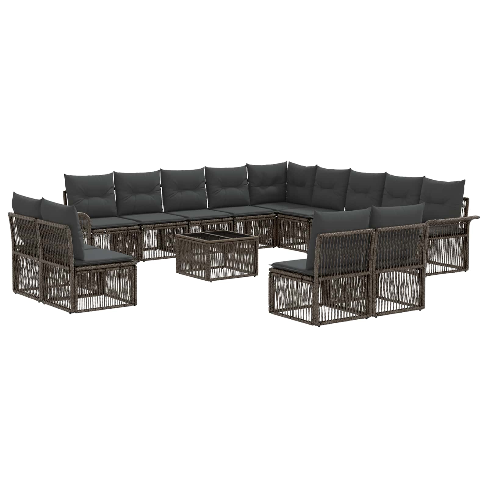 Set Divano da Giardino 14 pcs Grigio polyrattan | homemem39