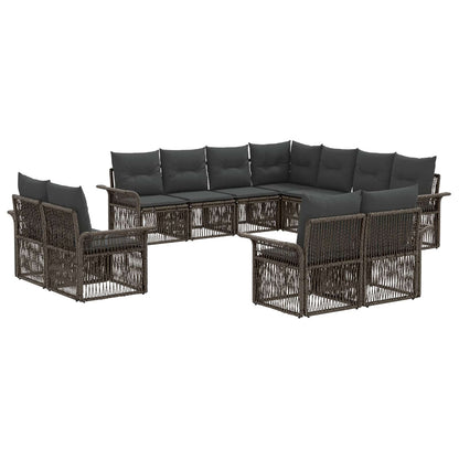 Set Divano da Giardino 11 pcs Grigio e Grigio Scuro polyrattan | homemem39