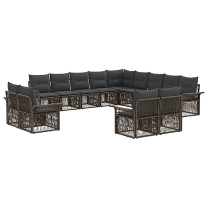 Set Divano da Giardino 13 pcs Grigio e Grigio Scuro polyrattan | homemem39