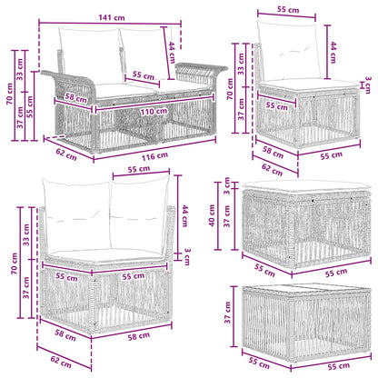 Set Divano da Giardino 12 pcs Grigio e Grigio Scuro polyrattan | homemem39