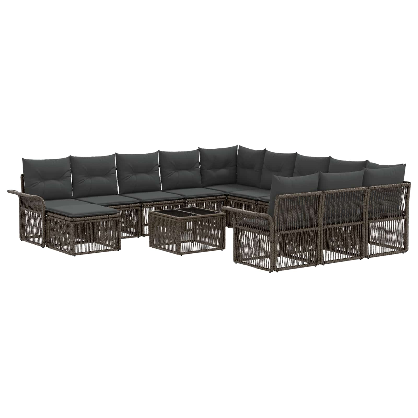 Set Divano da Giardino 13 pcs Grigio e Grigio Scuro polyrattan | homemem39