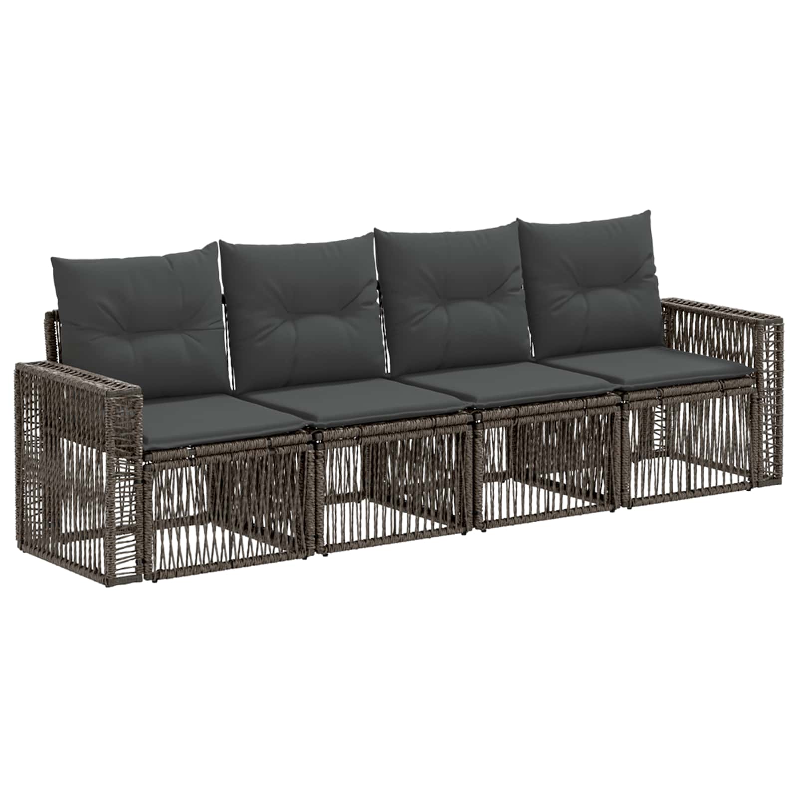 Set Divano da Giardino 4 pcs Grigio e Grigio Scuro polyrattan | homemem39