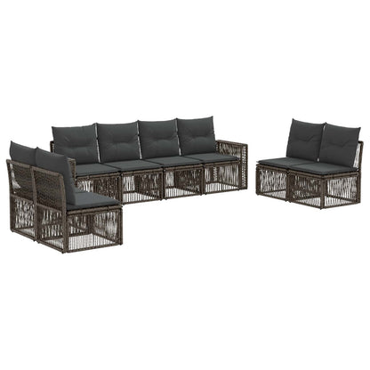 Set Divano da Giardino 8 pcs Grigio e Grigio Scuro polyrattan | homemem39