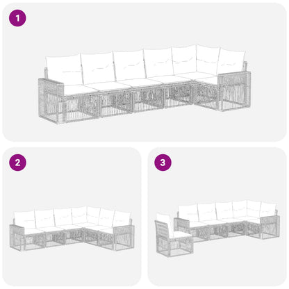 Set Divano da Giardino 6 pcs Grigio e Grigio Scuro polyrattan | homemem39