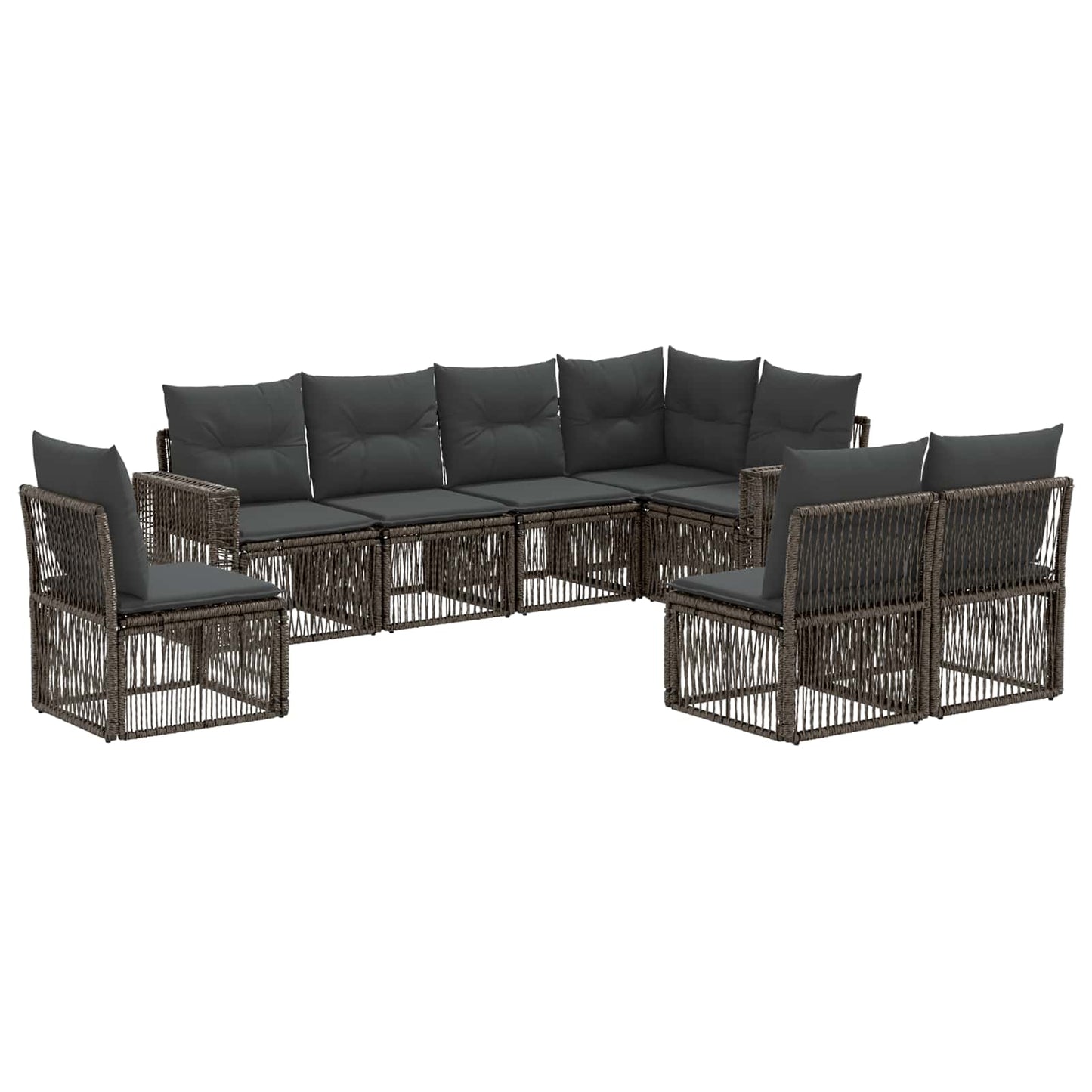 Set Divano da Giardino 8 pcs Grigio e Grigio Scuro polyrattan | homemem39
