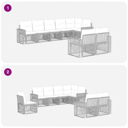 Set Divano da Giardino 8 pcs Beige e Bianco Crema polyrattan | homemem39