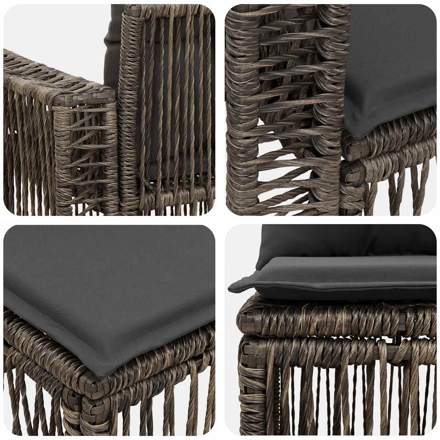 Set Divano da Giardino 7 pcs Grigio e Grigio Scuro polyrattan | homemem39