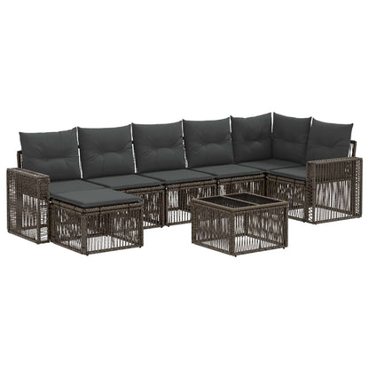 Set Divano da Giardino 8 pcs Grigio e Grigio Scuro polyrattan | homemem39