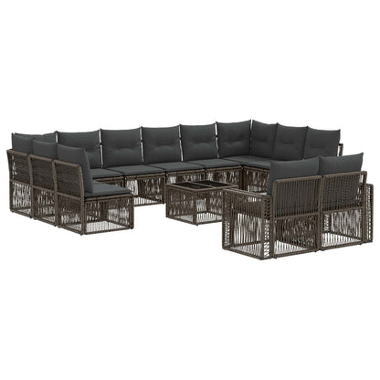 Set Divano da Giardino 13 pcs Grigio e Grigio Scuro polyrattan | homemem39