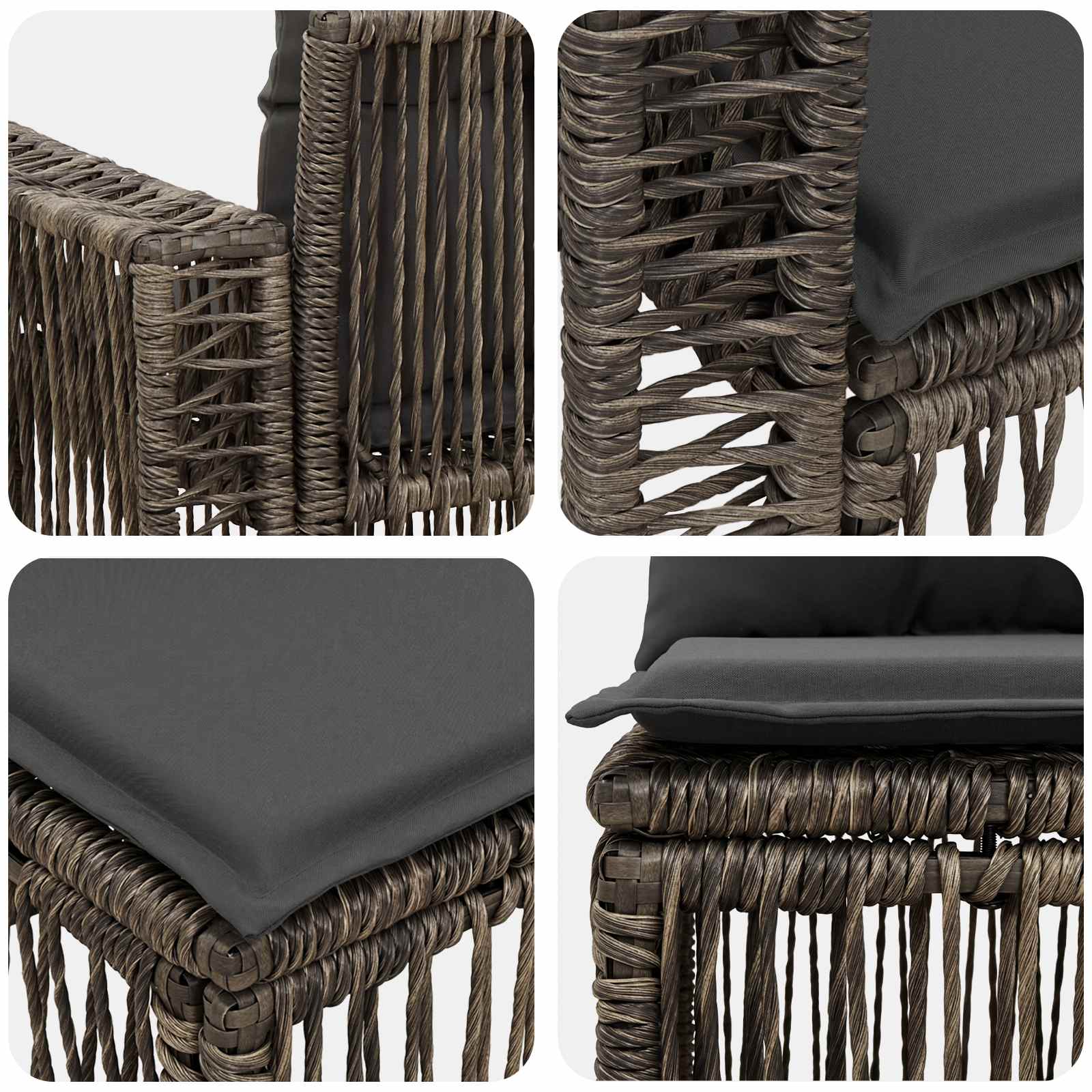 Set Divano da Giardino 13 pcs Grigio e Grigio Scuro polyrattan | homemem39