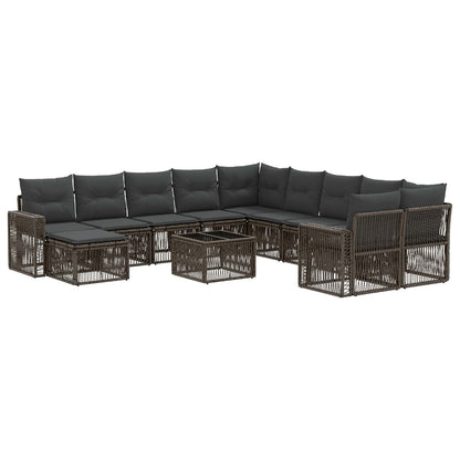 Set Divano da Giardino 12 pcs Grigio e Grigio Scuro polyrattan | homemem39