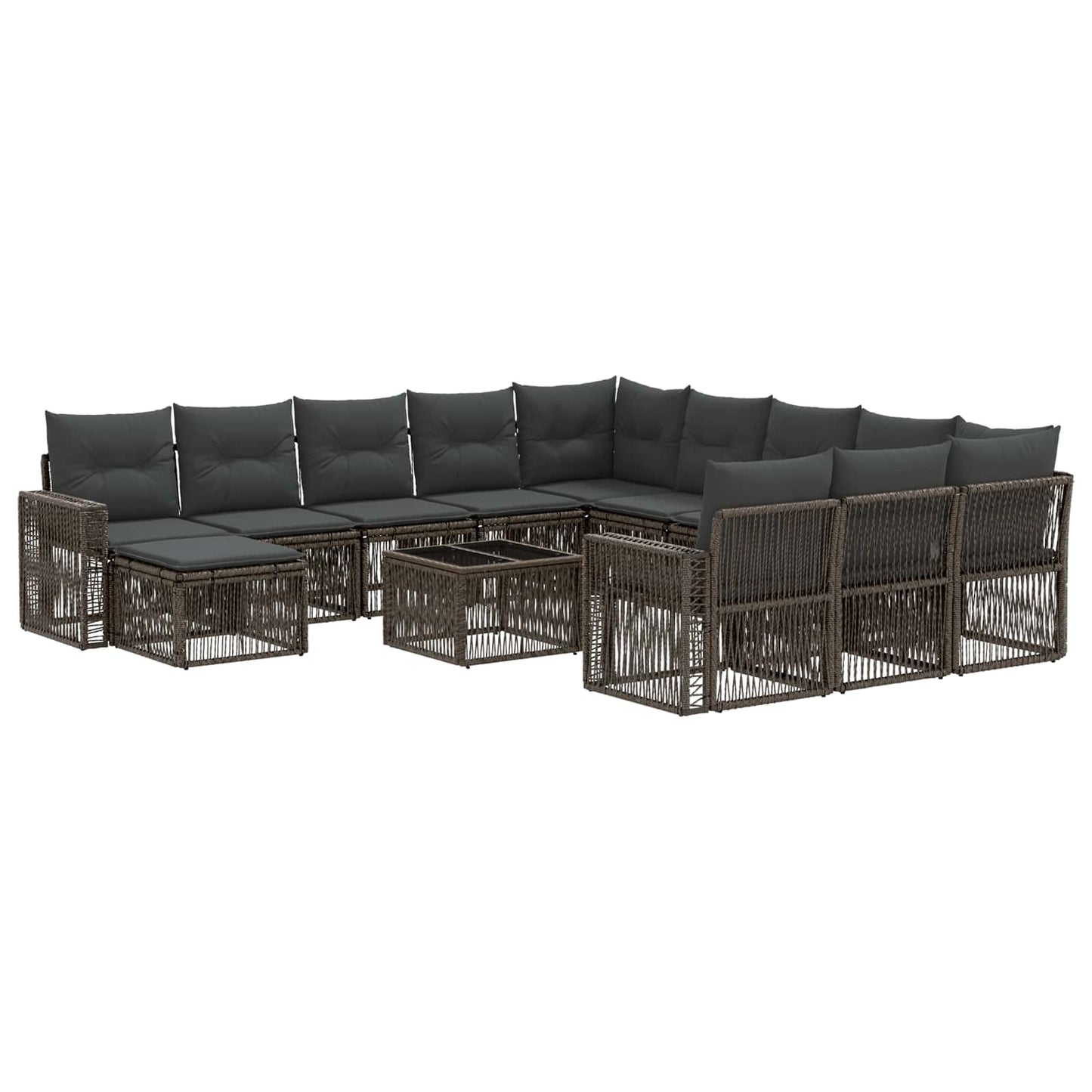 Set Divano da Giardino 13 pcs Grigio e Grigio Scuro polyrattan | homemem39