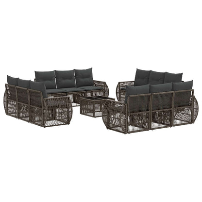 Set Divano da Giardino 13 pcs Grigio e Grigio Scuro polyrattan | homemem39